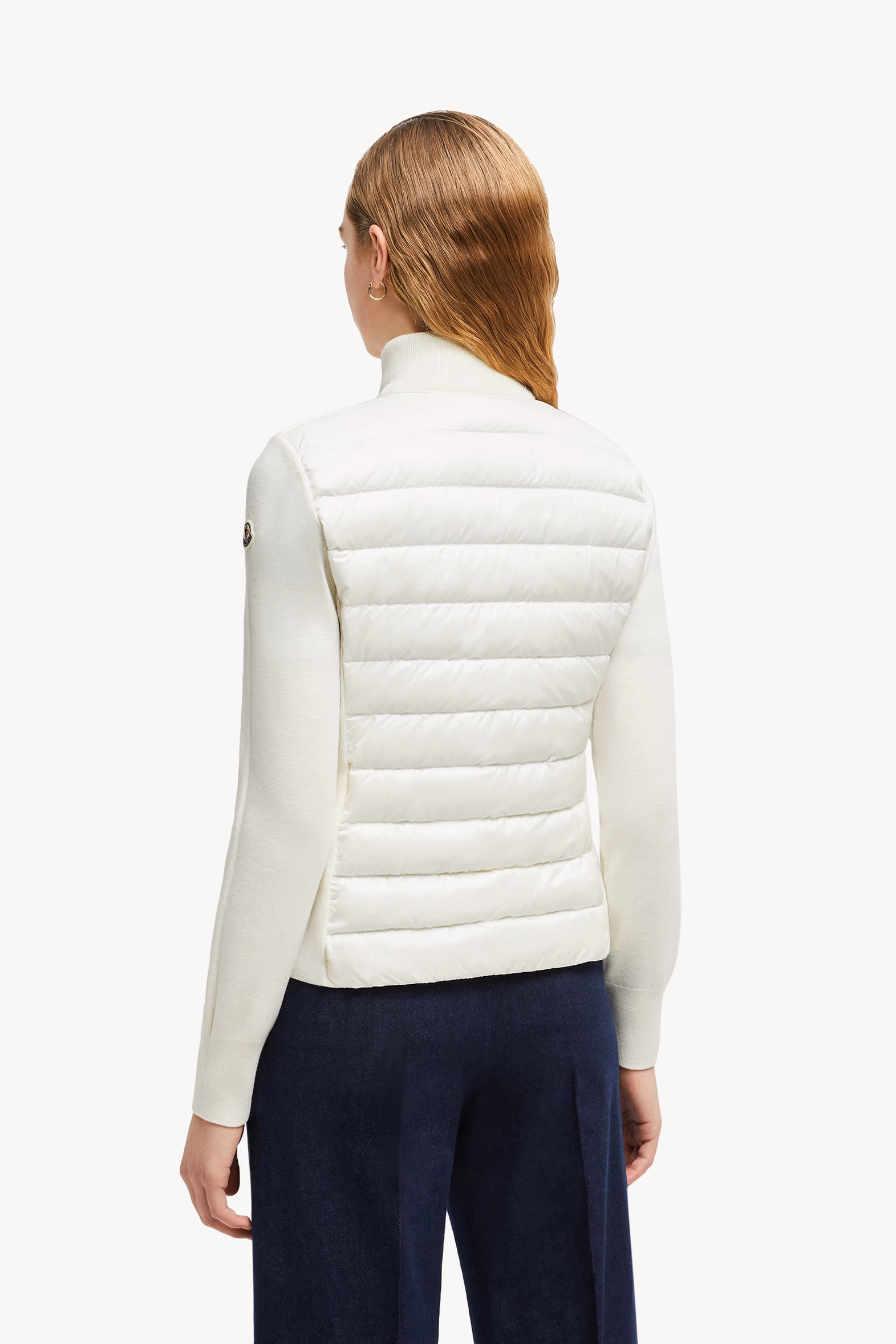 Padded Wool Zip-Up Cardigan Women White Moncler 5